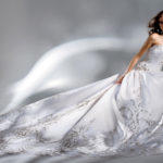 Bride in white and sliver gown